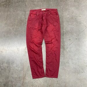 Vintage Levi’s 501 Red Denim Jeans Button Fly Straight Leg Men’s 38x32